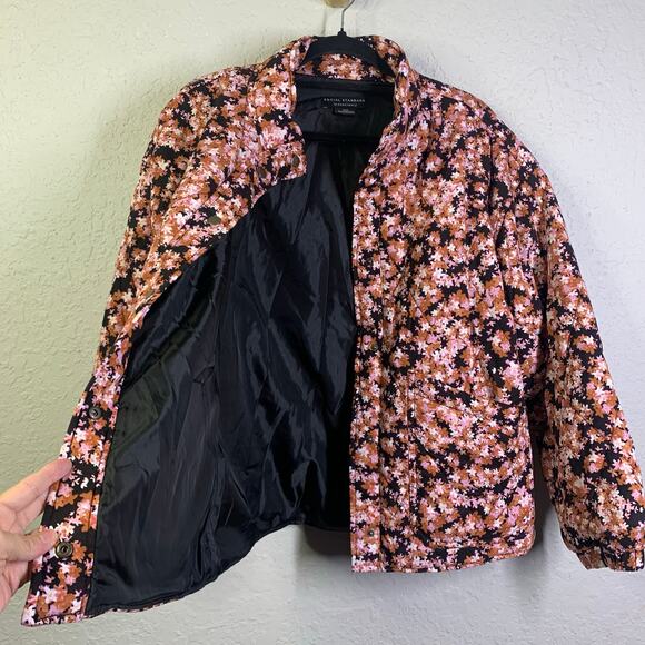 SOCIAL STANDARD By Sanctuary Coat M Jacket Quilted Twill Floral Mock Ne… - Picture 4 of 14